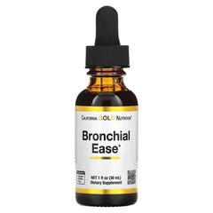 California Gold Nutrition, Bronchial Ease with Proprietary Blend of Fresh Osha Root, Mullein Leaf and Wild Cherry Bark, 1 fl oz (30 ml)