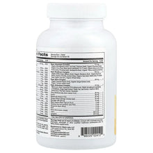 Men's multivitamin bottle back label with supplement facts and ingredient list