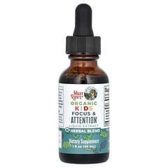 MaryRuth's, Organic Kids Focus & Attention Liquid Extract, Alcohol Free, 1,180 mg, 1 fl oz (30 ml)