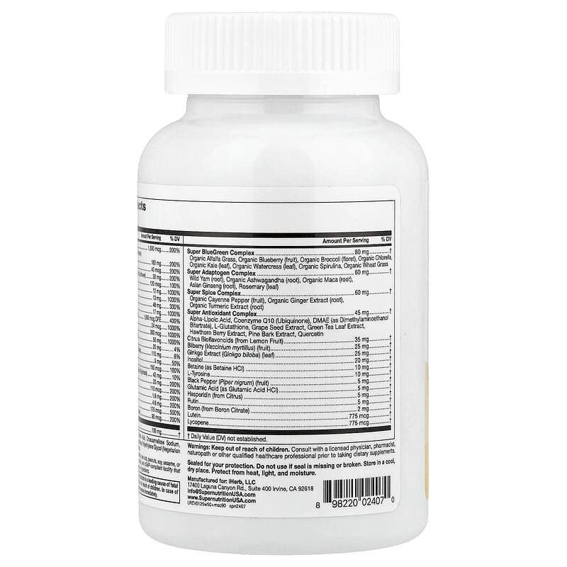 Super Nutrition, Simply OneÂ®, 50+ Women Multivitamin with Super Complexes, 90 Tablets - USA MEGA SHOP