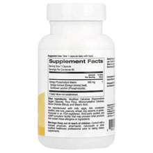 Ginkgo Phytosome supplement facts label on bottle