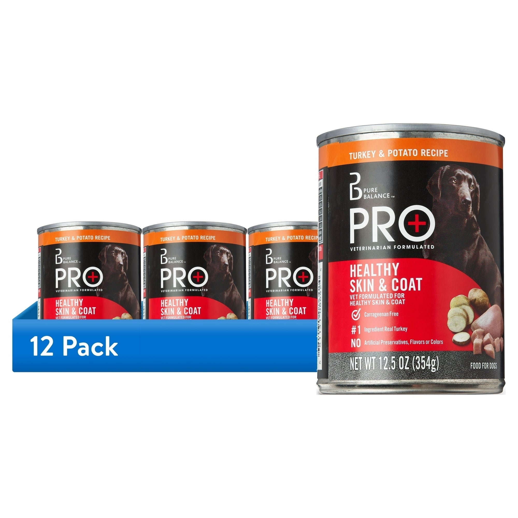 Pure Balance Pro Plus Turkey & Potato Recipe Wet Dog Food, 12.5 oz Can