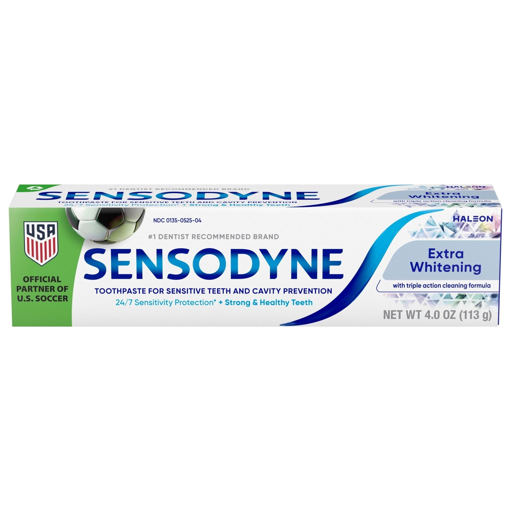 Sensodyne Extra Whitening Sensitive Toothpaste, Mint, 4 Oz, 3 Pack, for Adults