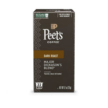 Peet's dark roast Major Dickason's Blend pod box, 22 count