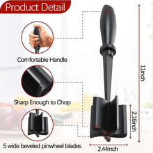 Black meat chopper with comfortable handle and pinwheel blades