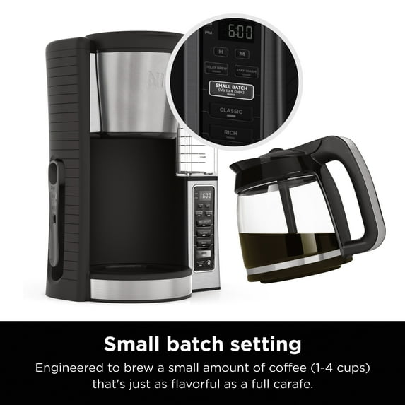 Ninja 12-Cup Programmable Coffee Brewer, 2 Brew Styles, Adjustable Warm Plate, 60oz Water Reservoir, Black/Stainless Steel, CE250