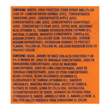 SUNNYD Tangy Original orange juice drink ingredient label on back panel