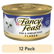 Fancy Feast flaked kitten wet food can, Fish & Shrimp Feast, 12 pack