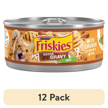 Wet cat food can for cats: Purina Friskies Extra Gravy pate with chicken