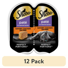 Sheba pate twin tray pack, 12 pack label, savory chicken entree