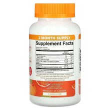 Supplement Facts back label on vegan omega-3 gummies bottle with orange cap