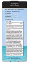 SPF 50 sunscreen spray 2-pack box back with product facts and directions text
