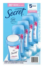 Secret invisible solid antiperspirant stick, powder fresh 5-pack, blue
