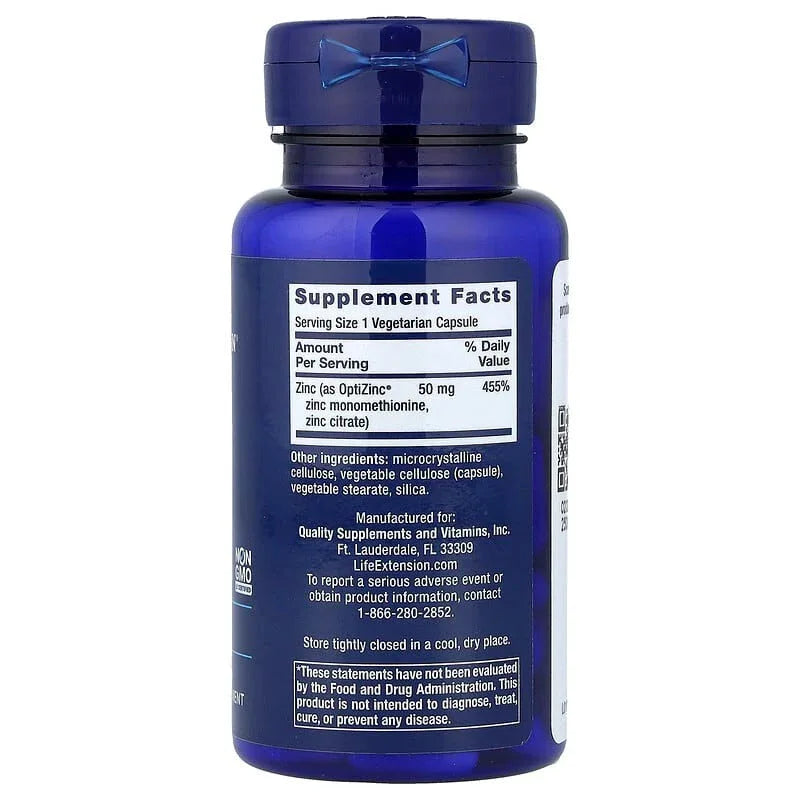 Life Extension, Zinc Caps, High Potency, 50 mg, 90 Vegetarian Capsules - USA MEGA SHOP