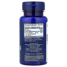 Life Extension Zinc Caps supplement bottle back label with Supplement Facts