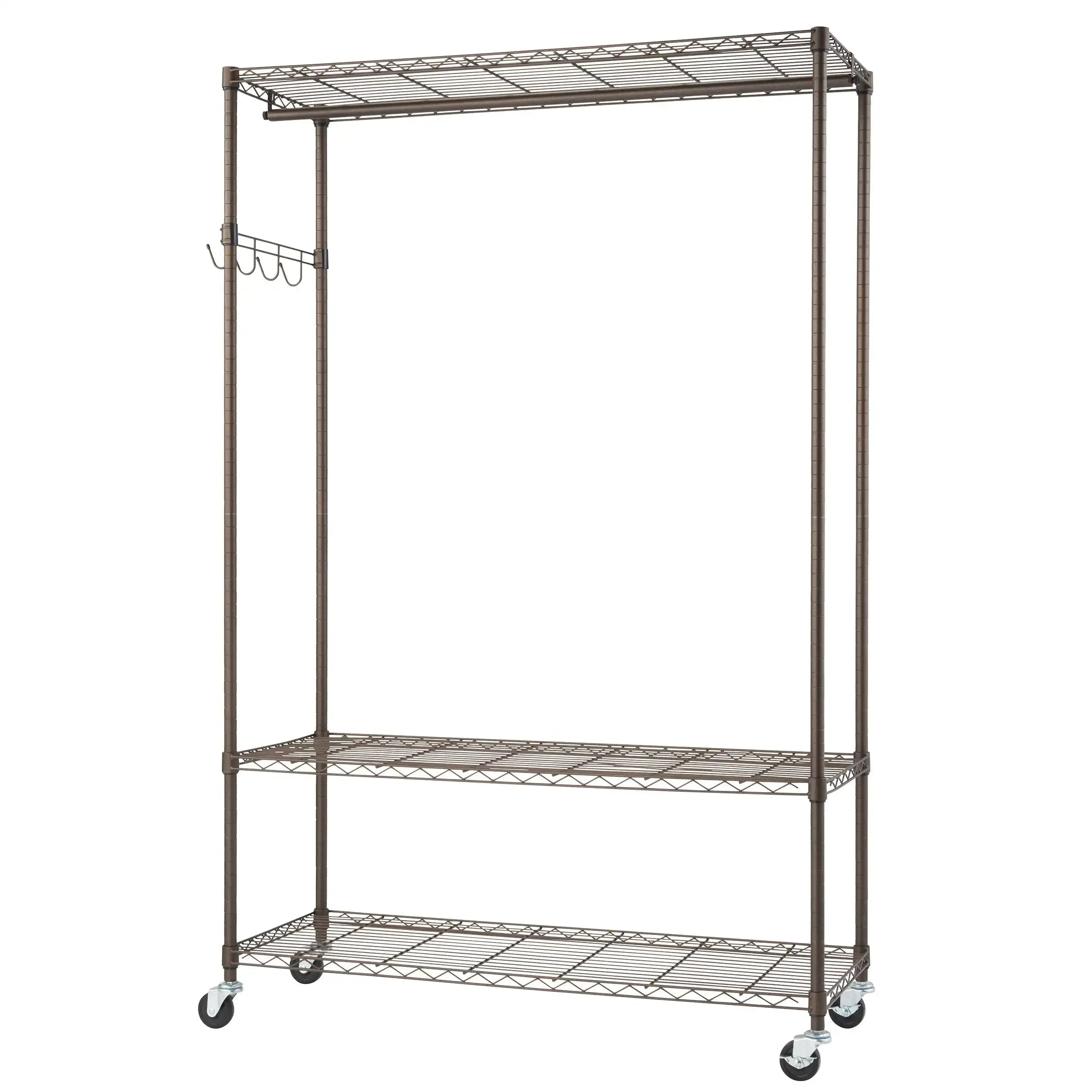 TRINITY Bronze Rolling Garment Rack - USA MEGA SHOP