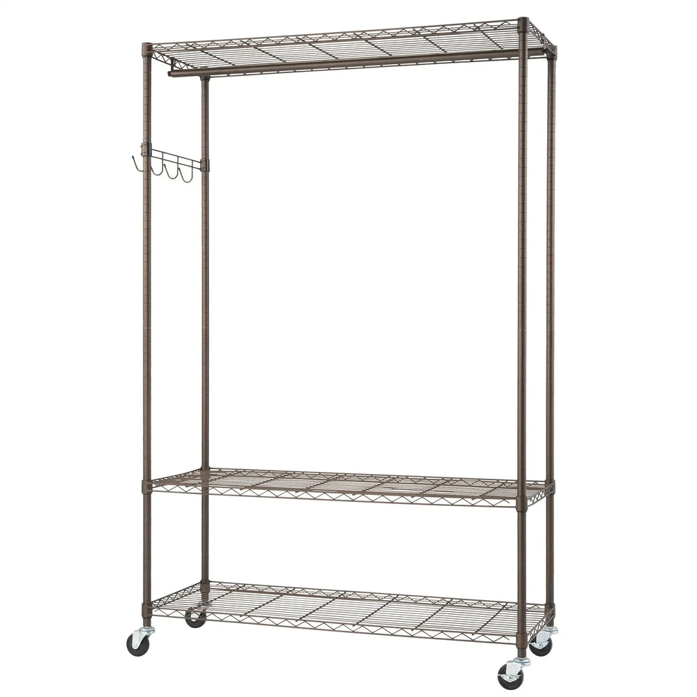 TRINITY Bronze Rolling Garment Rack - USA MEGA SHOP