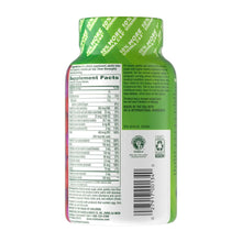 Women's multi berry gummy vitamin bottle back label with Supplement Facts panel