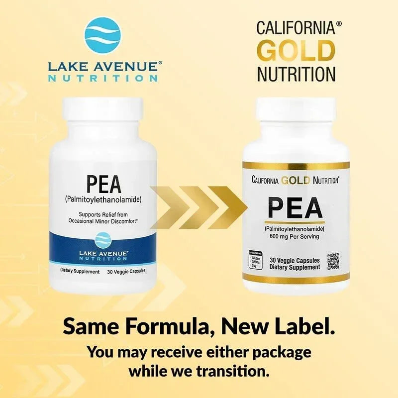 California Gold Nutrition, PEA (Palmitoylethanolamide), 90 Veggie Capsules (300 mg per Capsule)