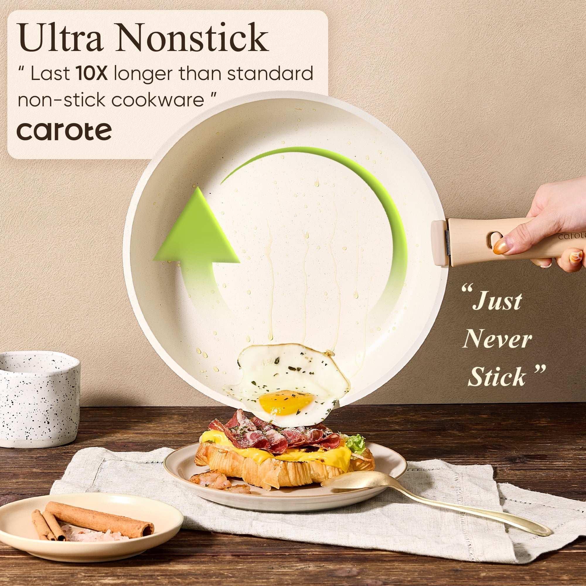 Carote 21 Pcs Nonstick Cookware Set, Pots and Pans Set with Detachable Handles, Oven/Dishwasher Safe, Stackable Kitchen Cooking Set, Granite