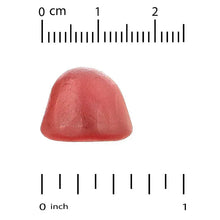 Strawberry B-complex gummy, red jelly shape with measurement scale