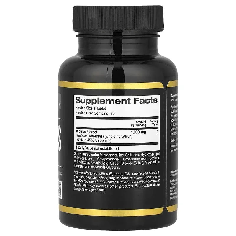 California Gold Nutrition, Sport, Tribulus, 1,000 mg, 60 Tablets