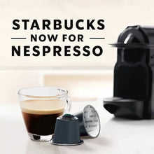 Nespresso-compatible decaf espresso coffee pods with aluminum capsule and glass cup, dark roast