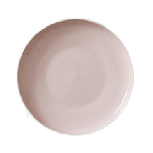 Blush stoneware dinner plate with glossy finish