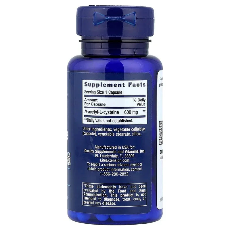 Life Extension, N-Acetyl-L-Cysteine, 600 mg, 60 Capsules