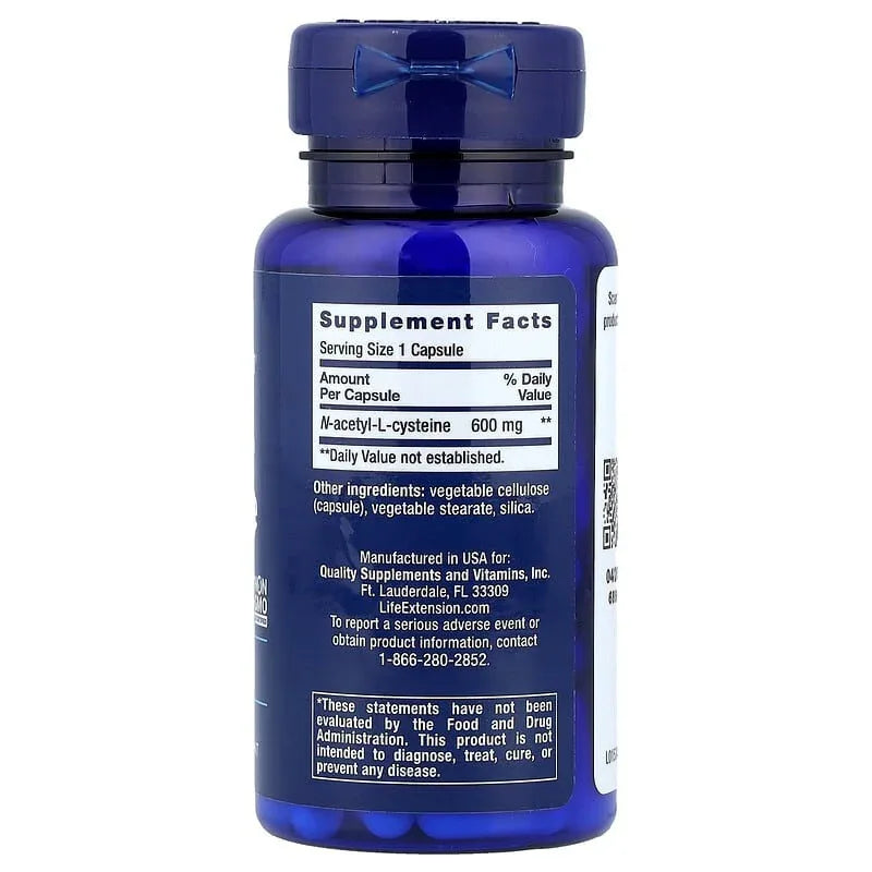 Life Extension, N-Acetyl-L-Cysteine, 600 mg, 60 Capsules - USA MEGA SHOP