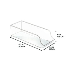 Clear kitchen bin with curved handle cutouts and ribbed base, compact size