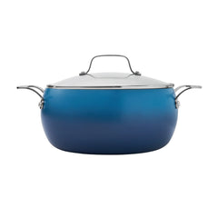 The Pioneer Woman Harlow 7.5 qt Ceramic Non-Stick Stock Pot with Lid, Denim Blue