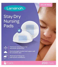 Lansinoh disposable nursing pads, white absorbent pads in value pack box