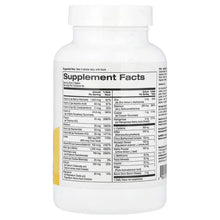 Multivitamin supplement bottle back label with Supplement Facts table
