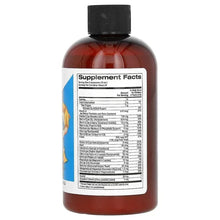 Kids liquid multi-vitamin bottle back label with Supplement Facts panel