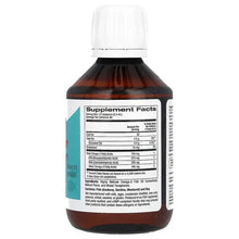 Kids omega-3 fish oil bottle back label with Supplement Facts panel