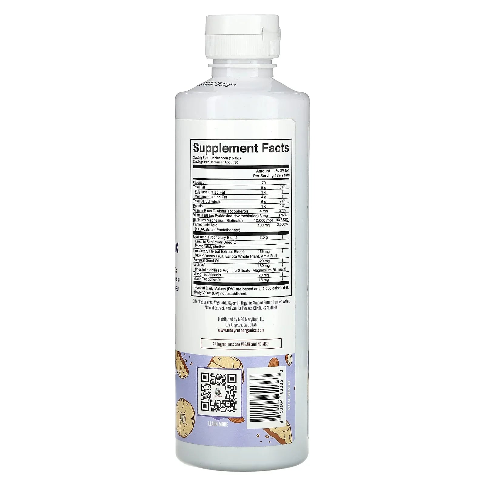MaryRuth's, Hair Growth Max Liposomal, Almond Cookie, 15.22 fl oz (450 ml) - USA MEGA SHOP