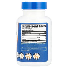Zeaxanthin with Lutein supplement bottle back label; Supplement Facts panel shows servings.