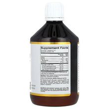 Omega-3 fish oil supplement bottle with back label showing Supplement Facts and barcode