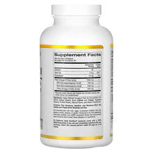 California Gold Nutrition omega fish oil bottle back label with supplement facts
