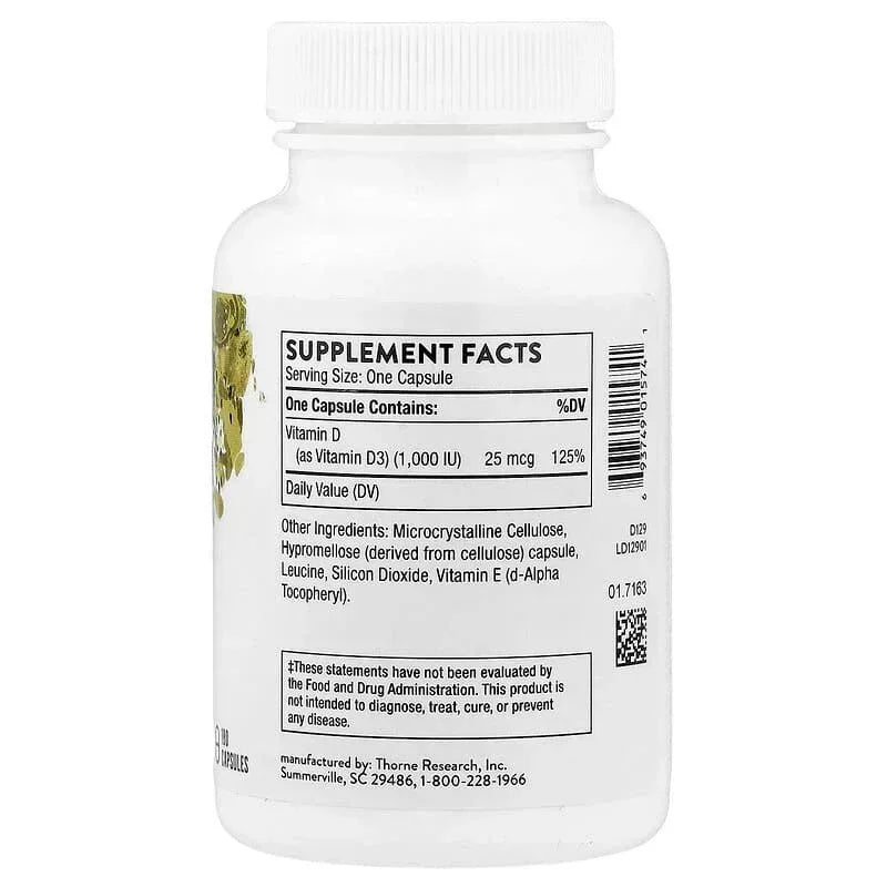 Thorne, D-5,000, 60 Capsules (125 mcg per Capsule)