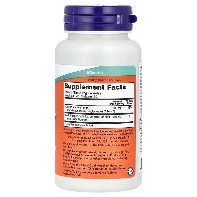 NOW Foods, Magnesium Glycinate With BioPerineÂ® - USA MEGA SHOP