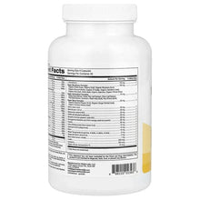 Multivitamin bottle back label with Supplement Facts table and barcode