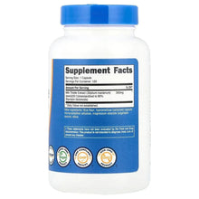 Milk thistle supplement bottle, supplement facts panel, 300mg, 120 capsules.