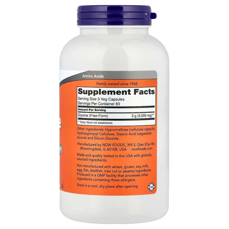 NOW Foods, Glycine (1,000 mg per Capsule) - USA MEGA SHOP