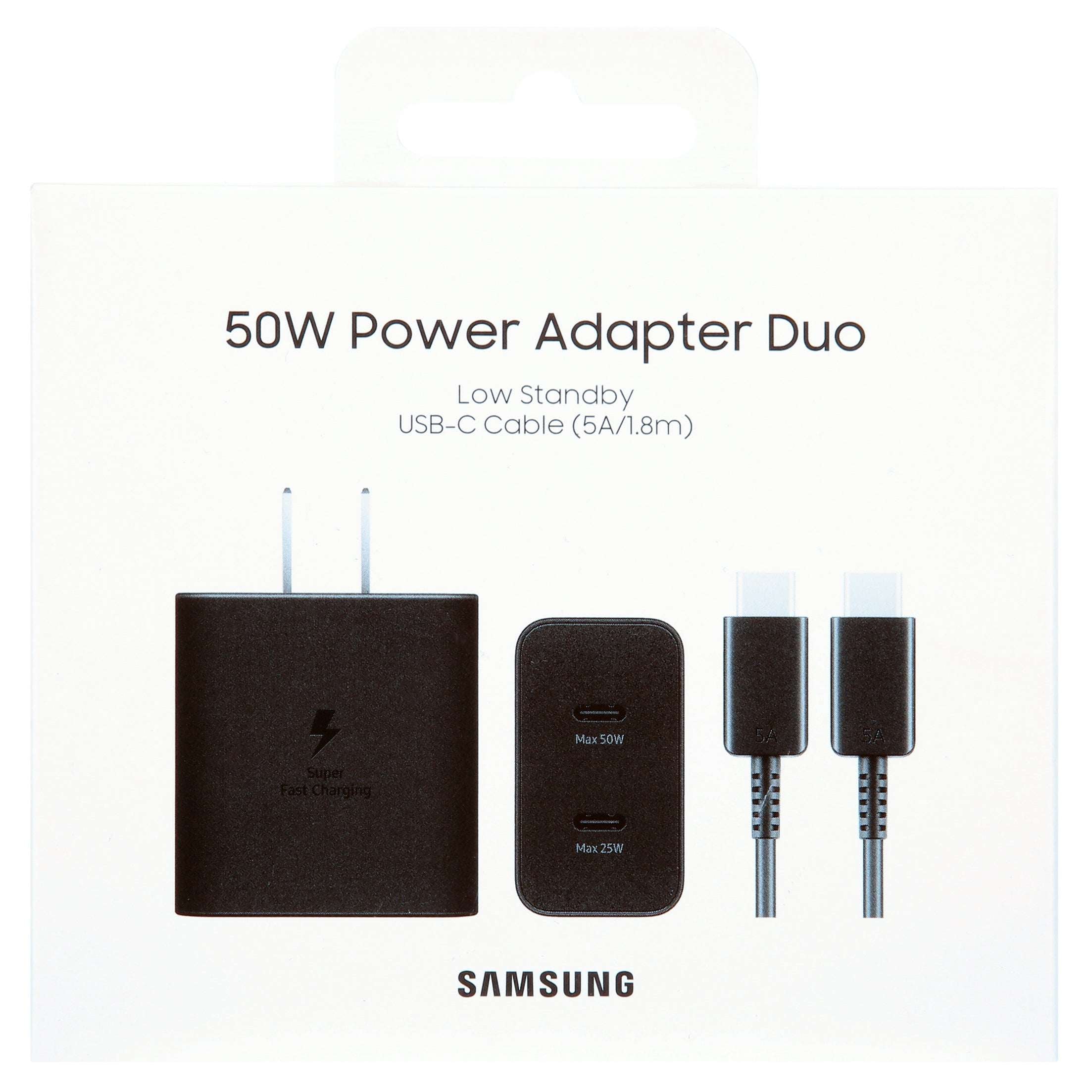 Samsung 50W Duo Power Adapter, Black (Cable not included)