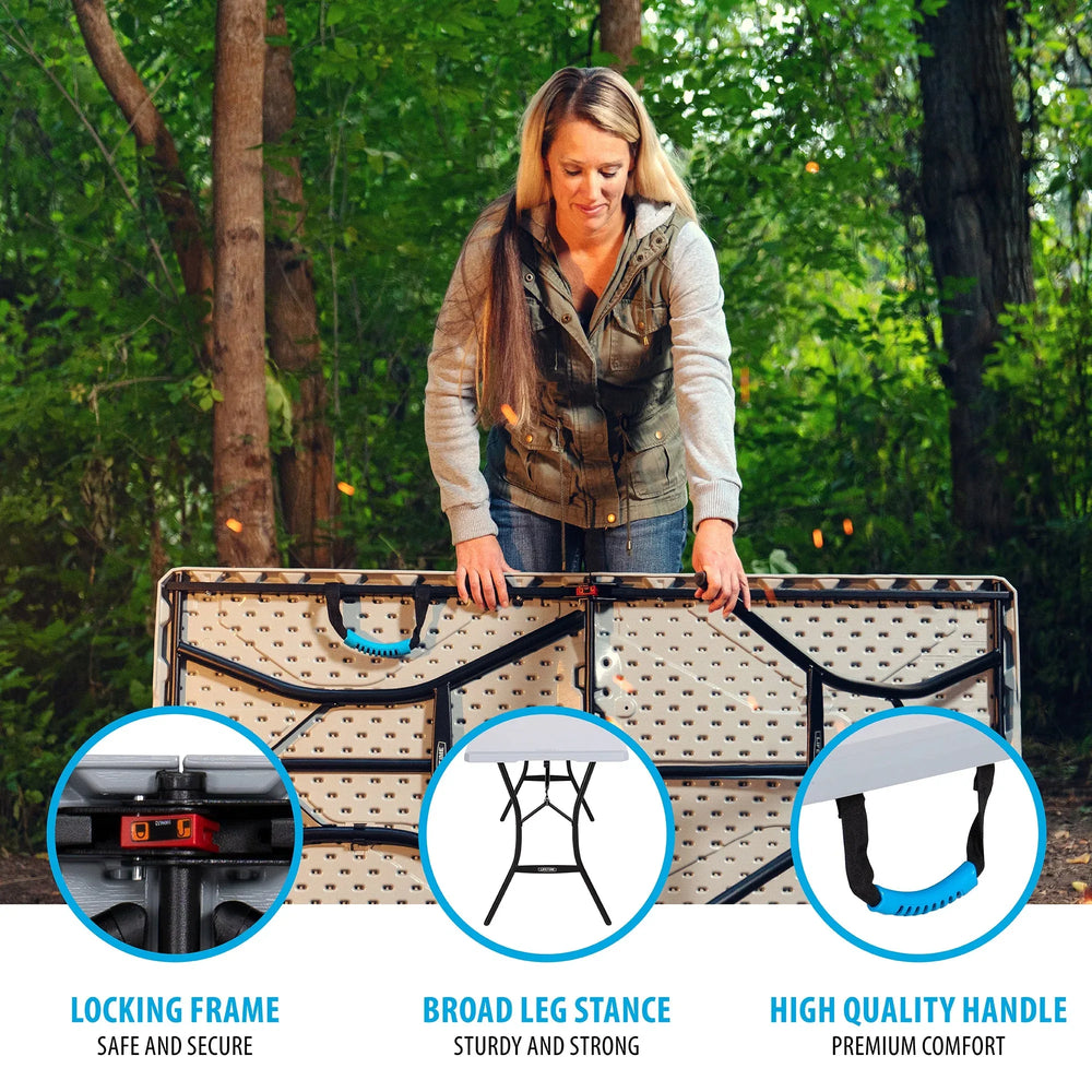 Lifetime 5 Foot Rectangle Fold-in-Half Table, Indoor/Outdoor Essential, Gray, 60.3" x 25.5" - USA MEGA SHOP
