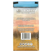 Black Rifle Coffee Company ground coffee bag back panel with barcode