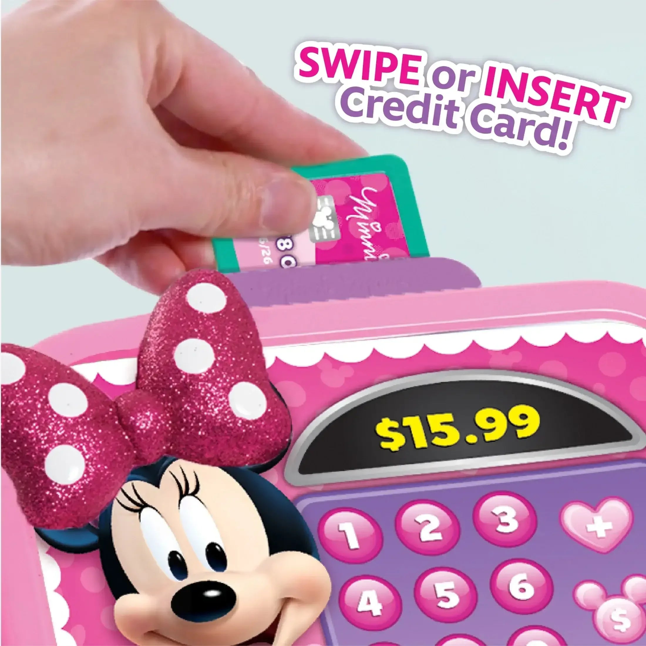 Disney Junior Minnie Mouse Bowtique Cash Register with Realistic Sounds, Pretend Play Money and Scanner, Preschool Ages 3 up by Just Play - USA MEGA SHOP
