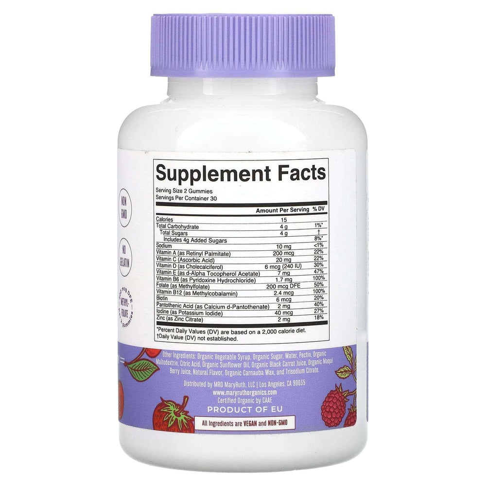 MaryRuth's, Organic Kids Multivitamin Gummies, Mixed Berry & Cherry, 60 Gummies - USA MEGA SHOP